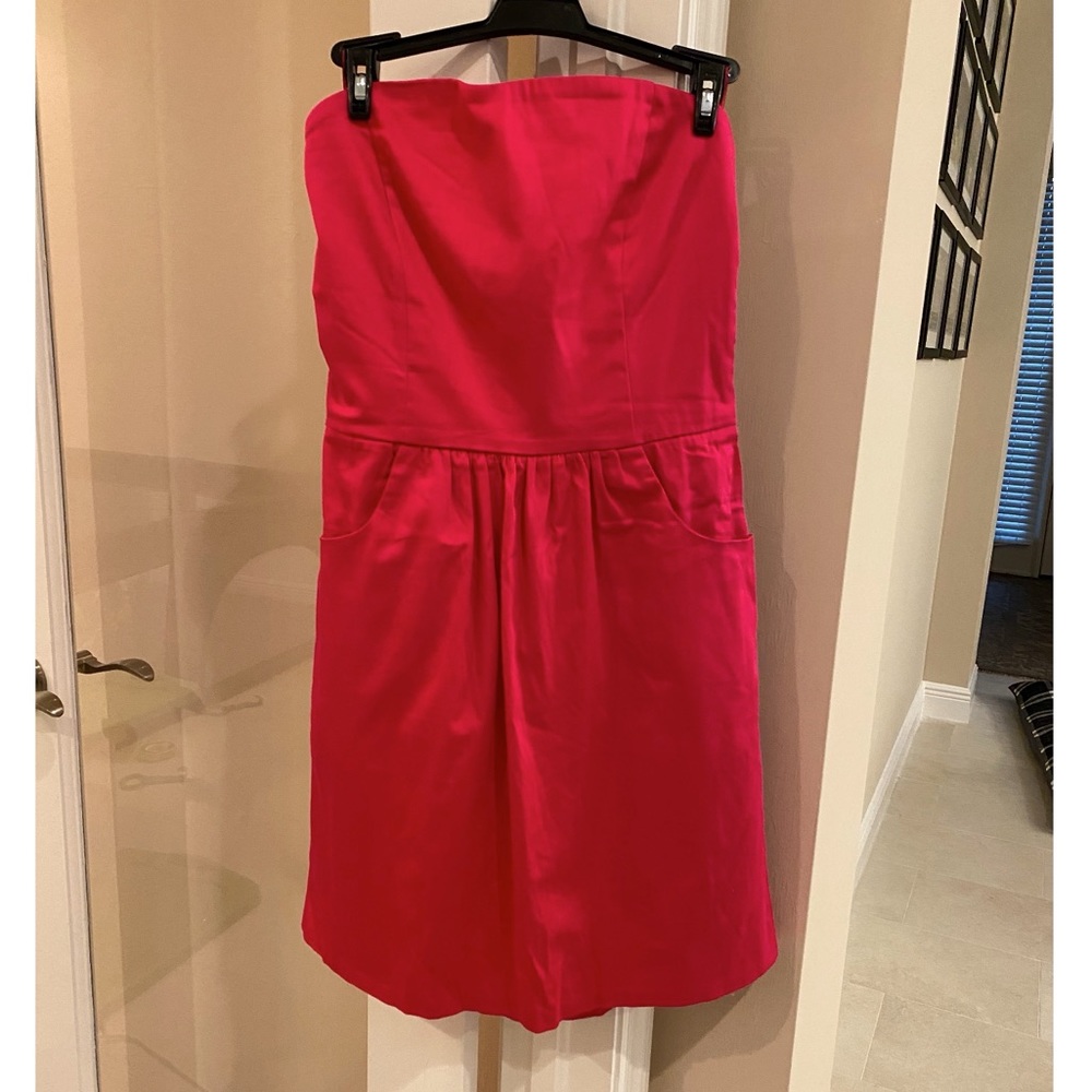 Aqua Size Medium Pink Strapless Dress